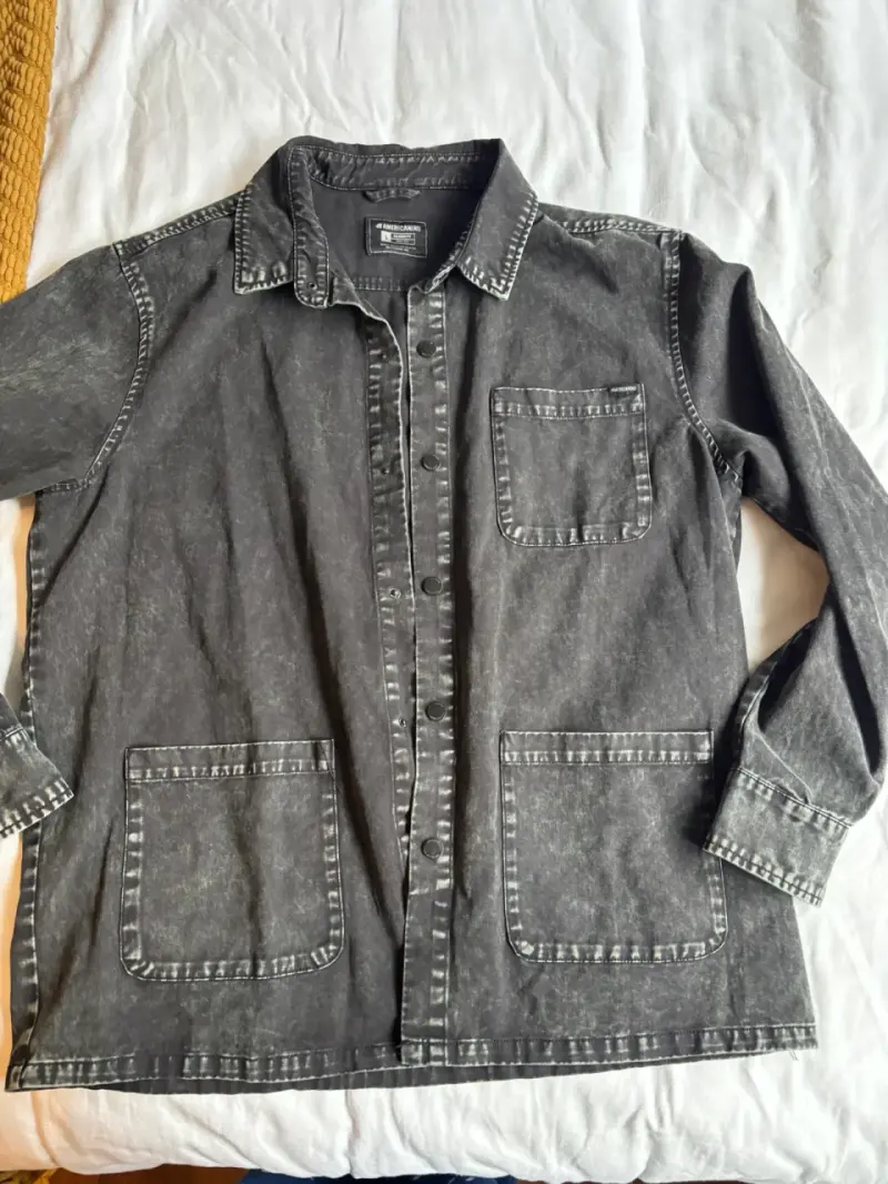 Sobrecamisa de mezclilla negra Americanino Talla L - 1