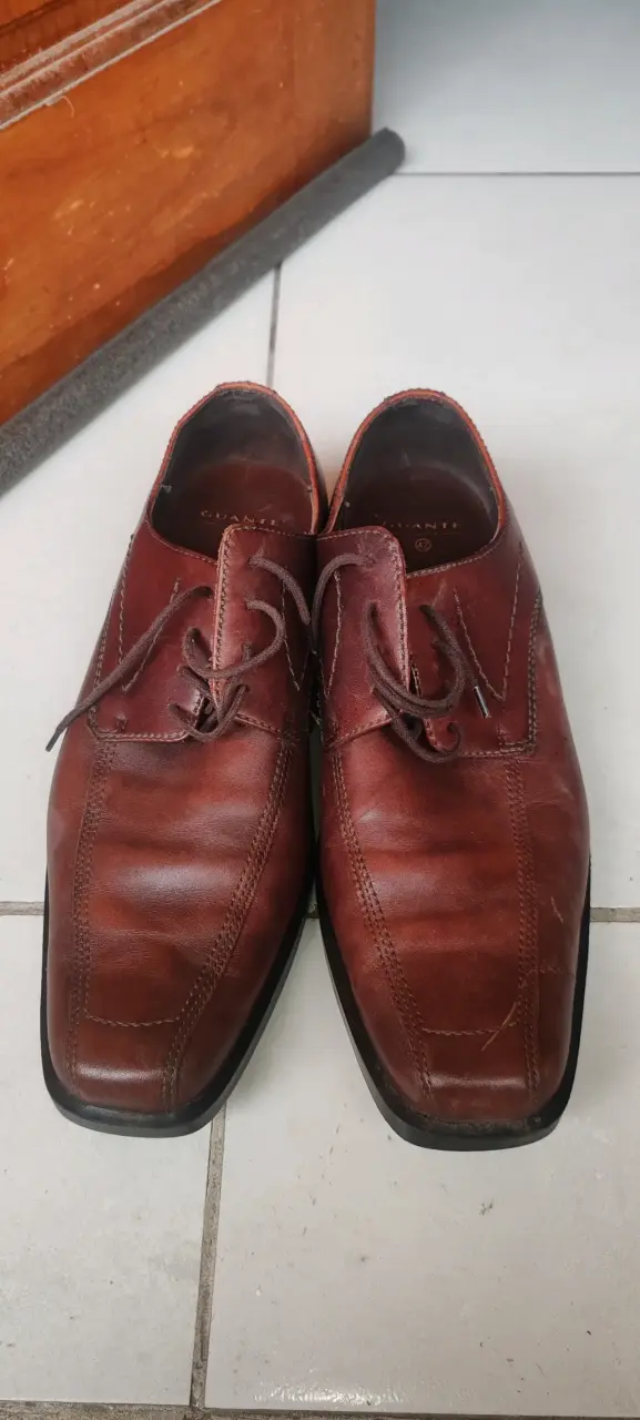 Zapatos de cuero marrón para hombre Guante - 2