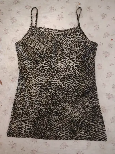 Vestido de tirantes estampado animal print - miniatura 1