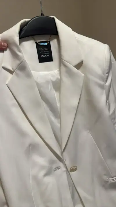 Blazer blanco mujer talla M Niza - miniatura 1