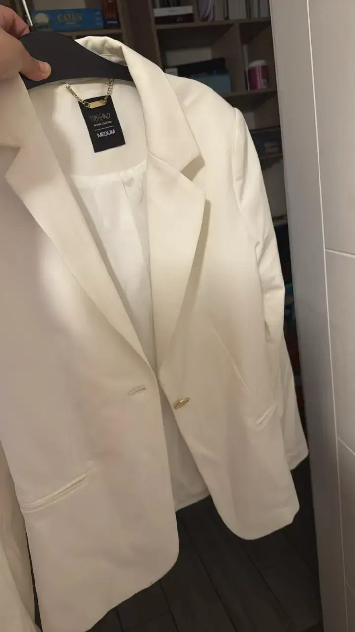 Blazer blanco mujer talla M Niza - 4