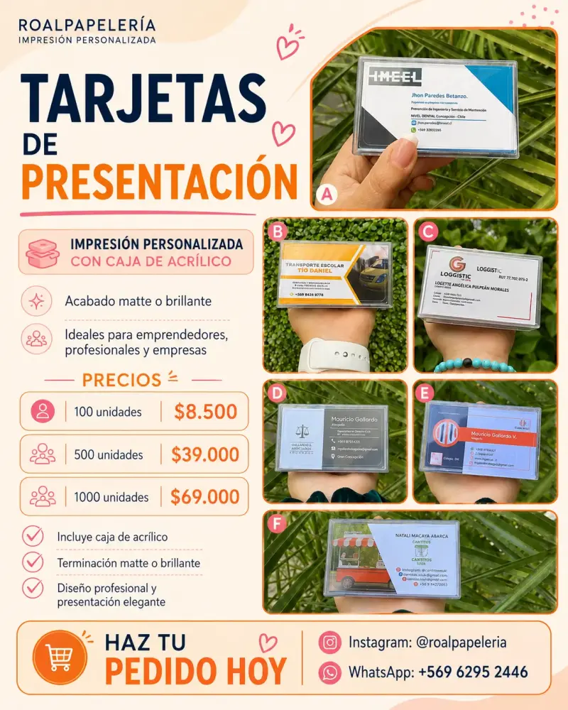 Tarjetas de presentación con caja de acrílico - 2