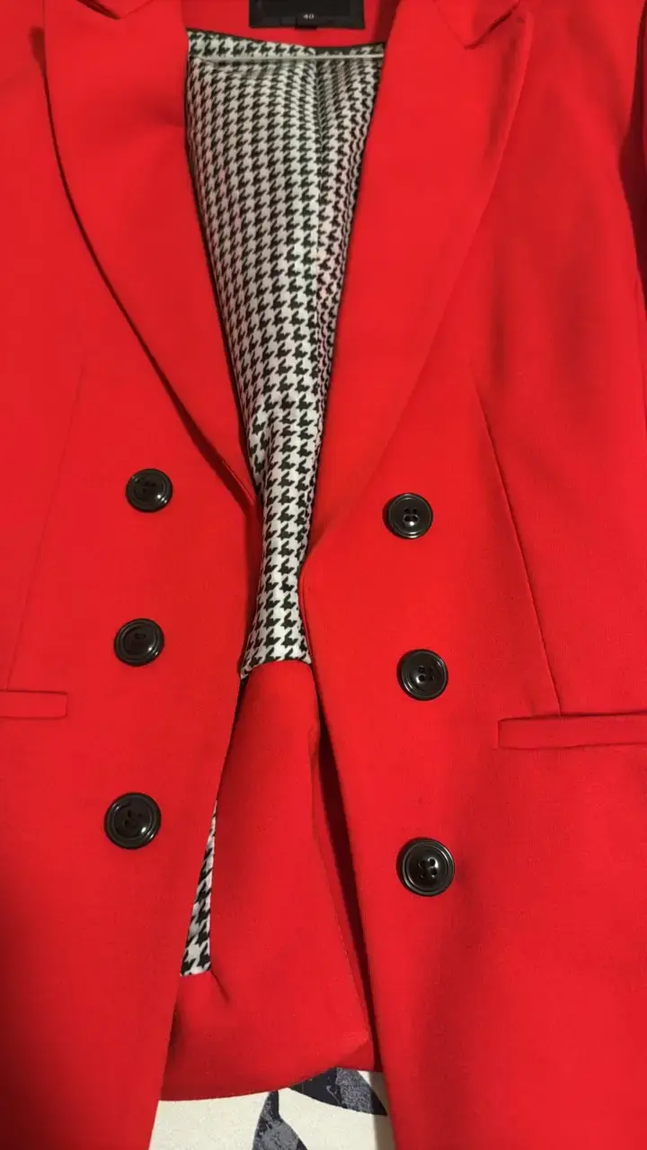 Blazer rojo elegante para mujer talla 40 - 6