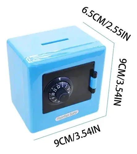 Alcancía Caja Fuerte Infantil Azul - 2