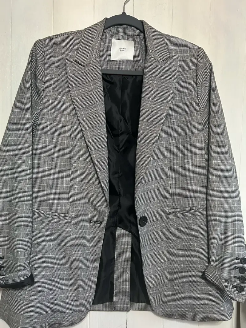 Blazer de cuadros gris Alaniz - 1