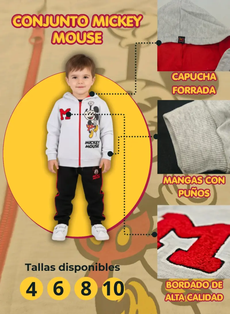 Conjunto infantil Mickey Mouse con capucha - 2