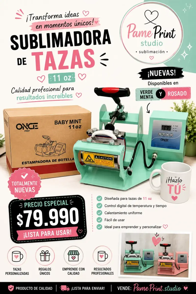 Sublimadora de Tazas 11 oz Verde Menta