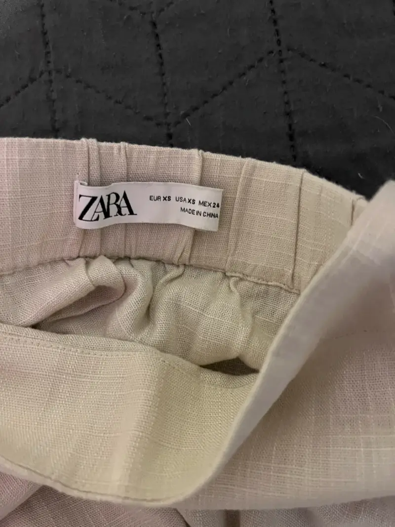 Falda beige de lino Zara talla XS - 3