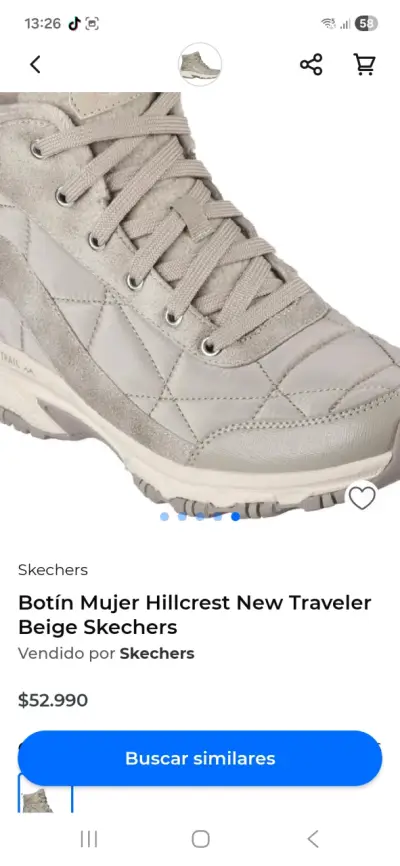 Botines Mujer Skechers Hillcrest New Traveler Beige - miniatura 4