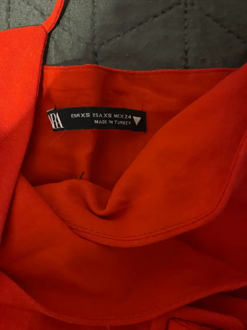 Vestido rojo con cinturón ajustable ZARA - 2