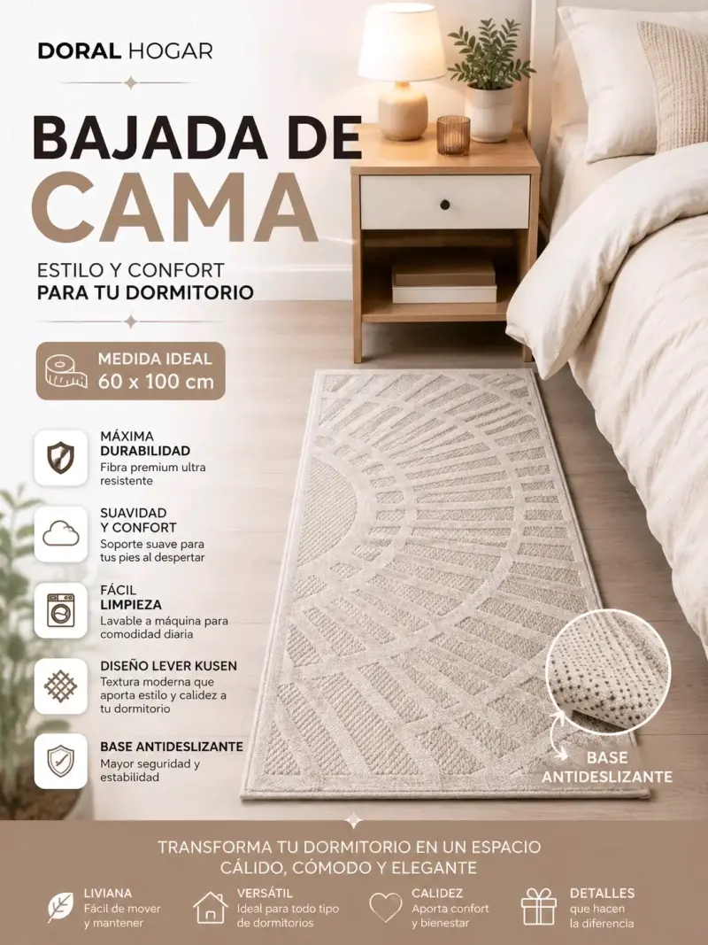 Alfombra bajada de cama Doral Hogar 60x100 cm