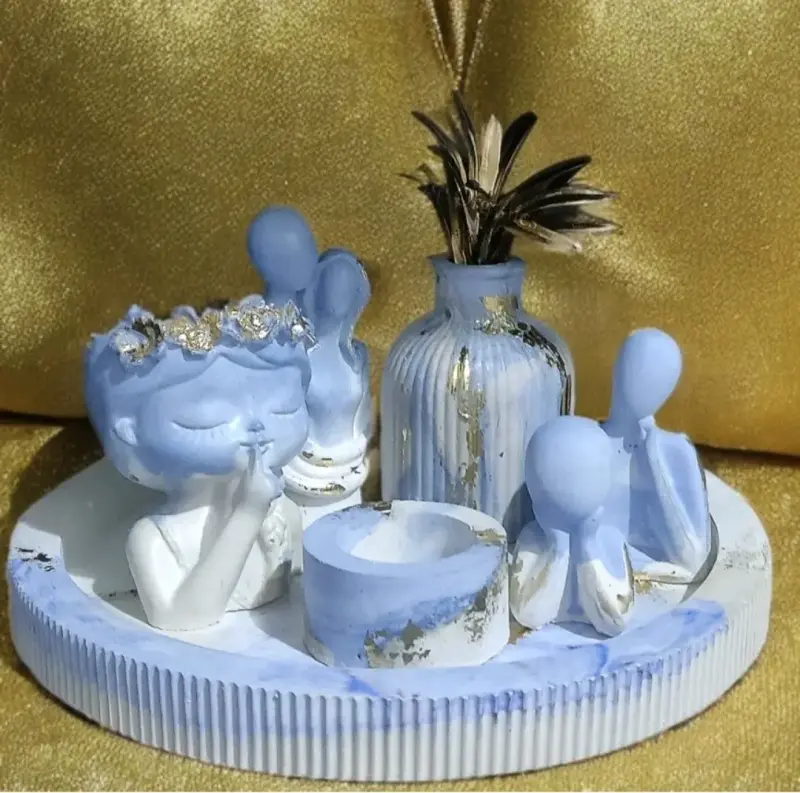 Set de Figuras Decorativas de Cerámica en Colores Pastel - 1