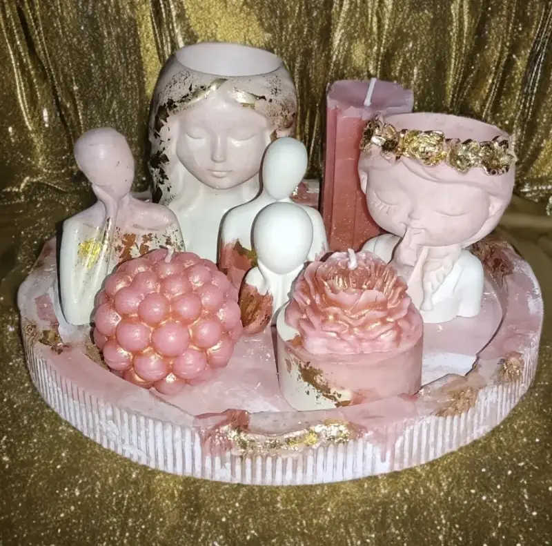 Set de Figuras Decorativas de Cerámica en Colores Pastel - 3