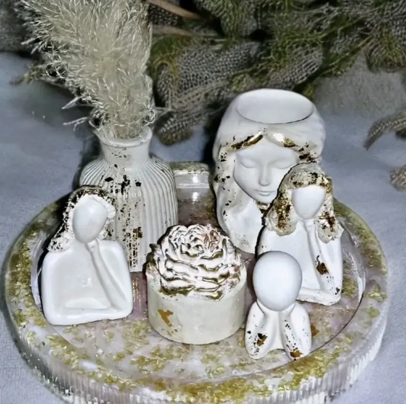 Set de Figuras Decorativas de Cerámica en Colores Pastel - 5