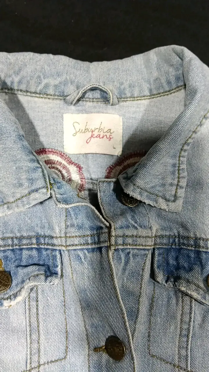 Chaqueta de mezclilla con bordado floral - 2