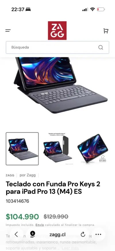 Teclado Zagg Pro Keys 2 con Funda para iPad Air 13 - miniatura 4