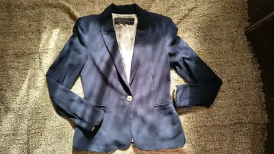 Blazer azul marino Zara Basic para mujer - miniatura 1