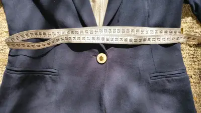Blazer azul marino Zara Basic para mujer - miniatura 3