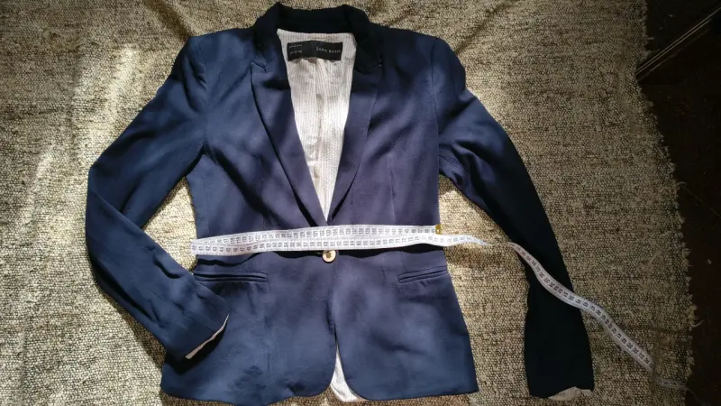 Blazer azul marino Zara Basic para mujer - 4