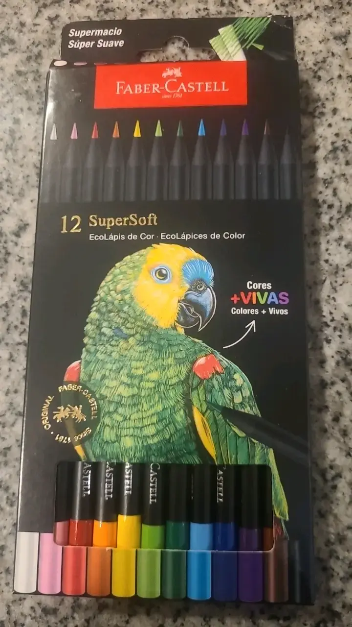 Lápices de Colores Faber-Castell SuperSoft 12 Unidades - 1