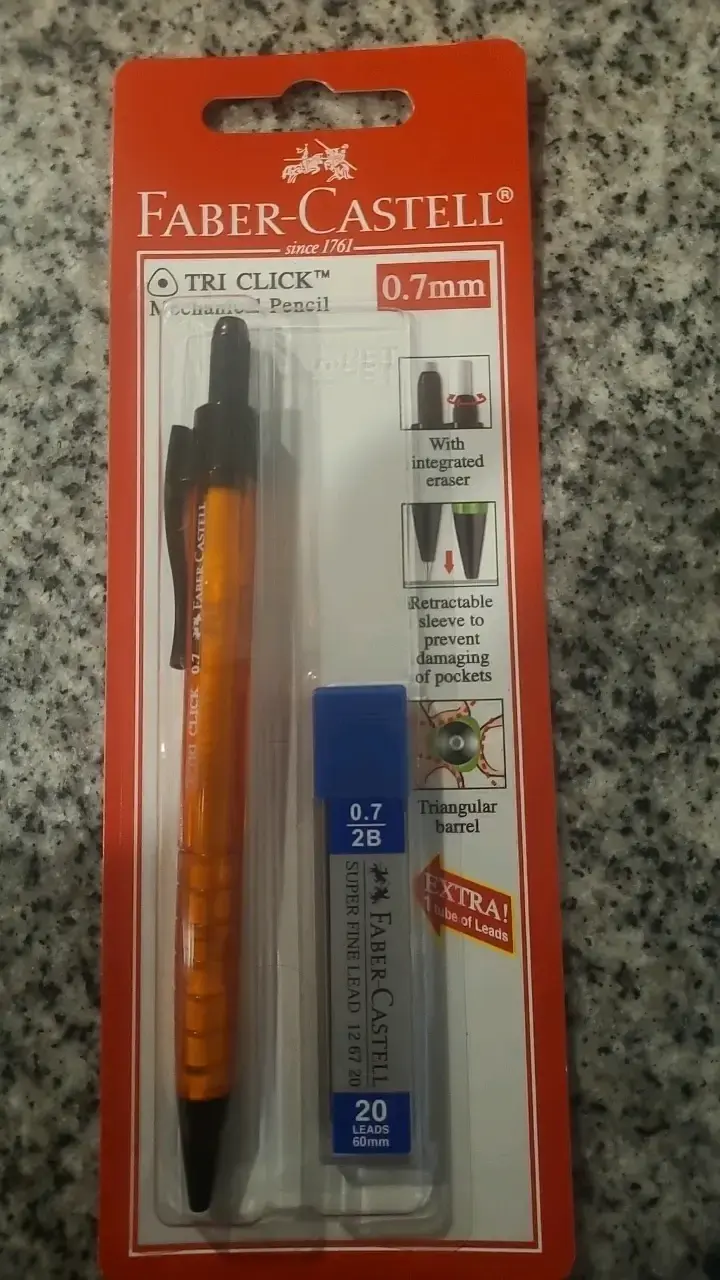Portaminas Faber-Castell Tri Click 0.7mm con minas extra - 1