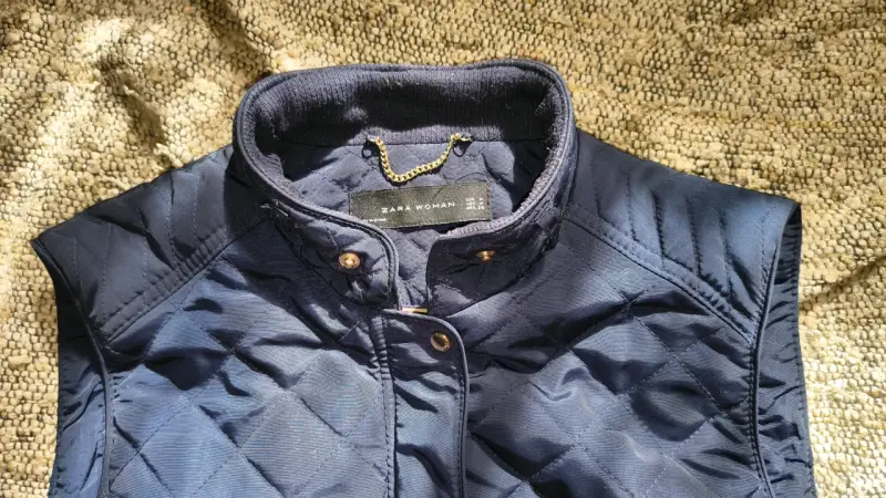 Chaqueta acolchado azul mujer Zara - 3