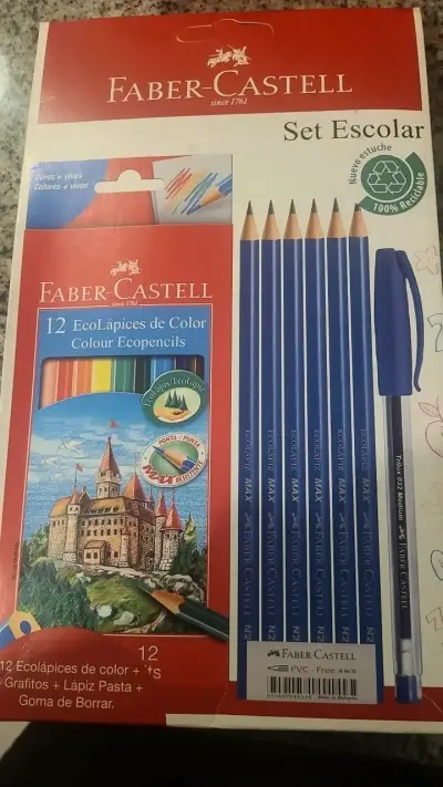 Set Escolar Faber-Castell con Ecolápices y Lápiz Pasta - miniatura 1