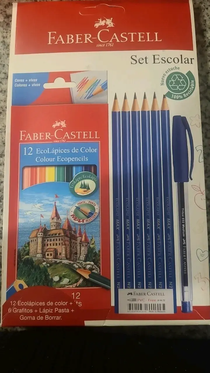 Set Escolar Faber-Castell con Ecolápices y Lápiz Pasta - 2