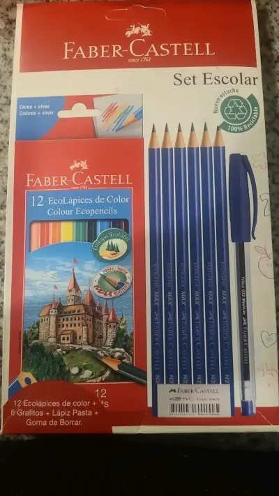 Set Escolar Faber-Castell con Ecolápices y Lápiz Pasta - miniatura 2