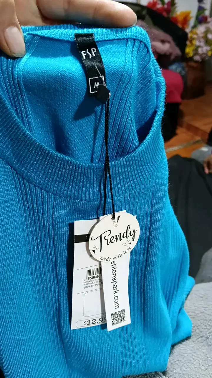 Suéter azul de mujer talla M - 2