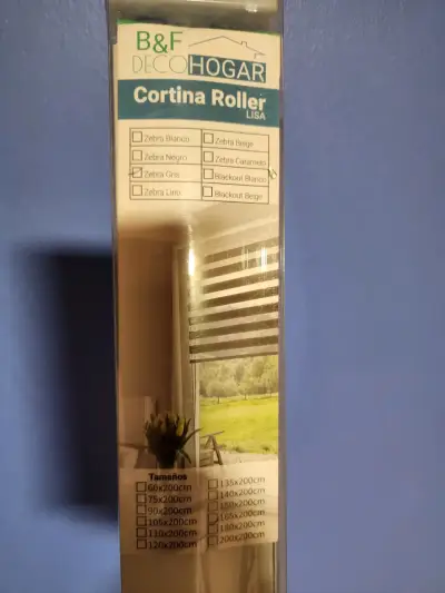 Cortina Roller Zebra Gris B&F Deco Hogar - miniatura 1