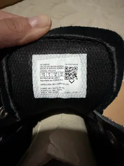 Botas negras de cuero CAT para mujer - miniatura 2