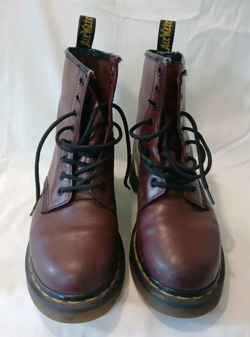 Botas Dr Martens de cuero color burdeos - 2
