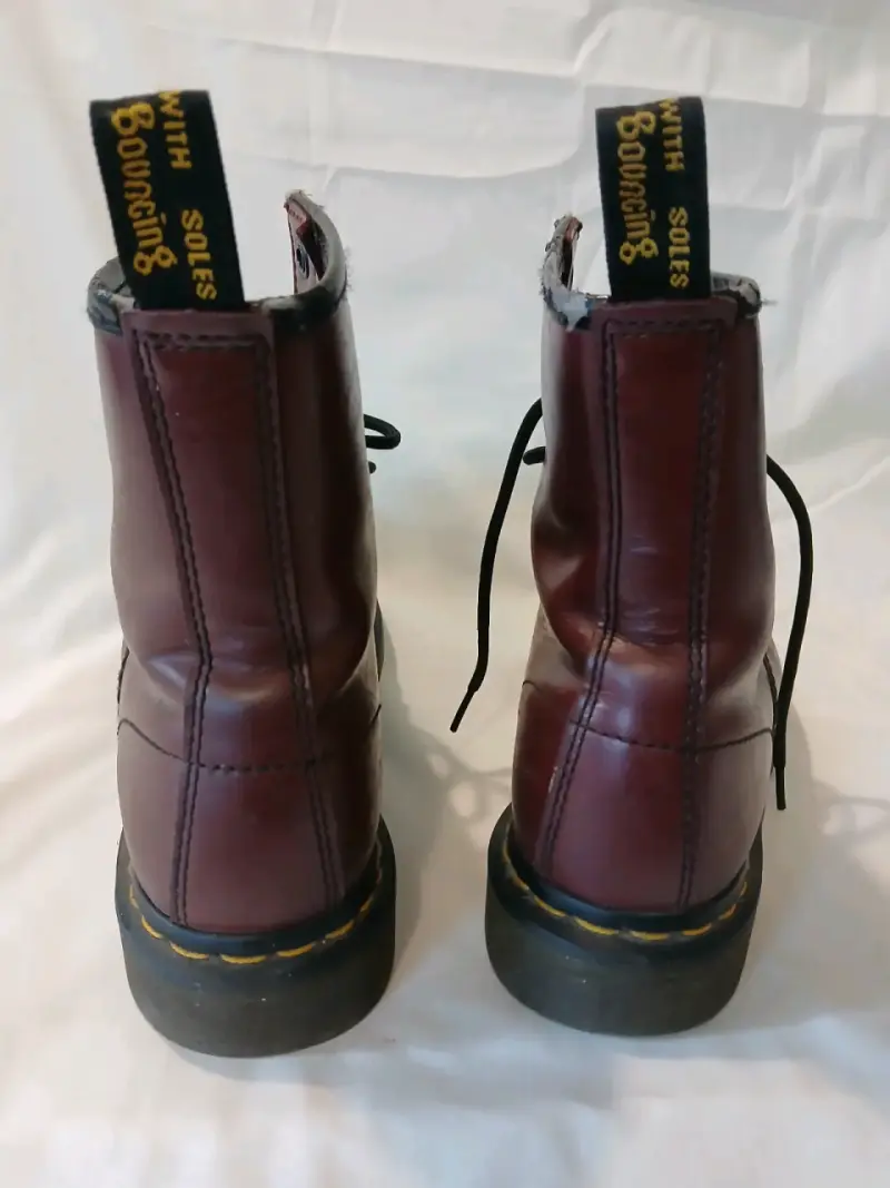 Botas Dr Martens de cuero color burdeos - 3
