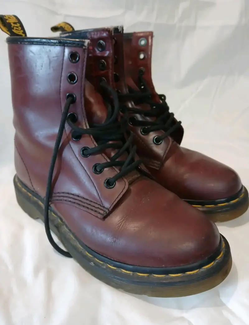 Botas Dr Martens de cuero color burdeos - 6