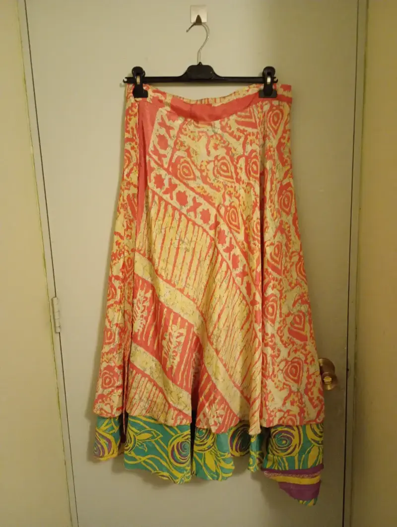Falda larga bohemia multicolor para mujer