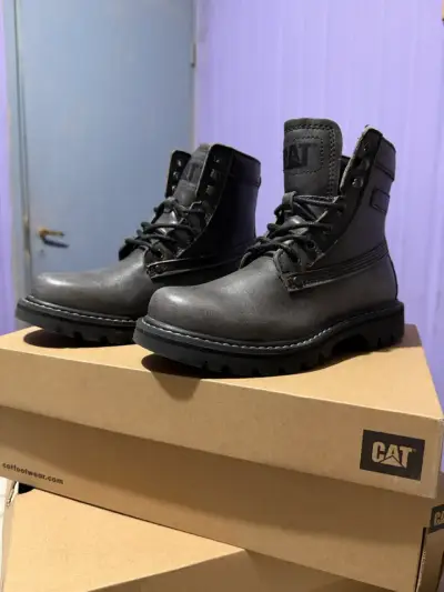 Botas de cuero negras CAT - miniatura 1