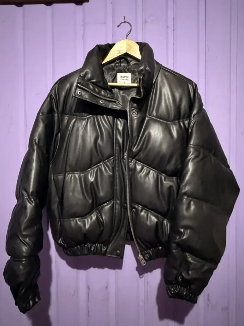 Chaqueta acolchada negra de cuero sintético Issmo - 2