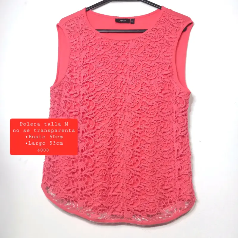 Polera rosada talla M