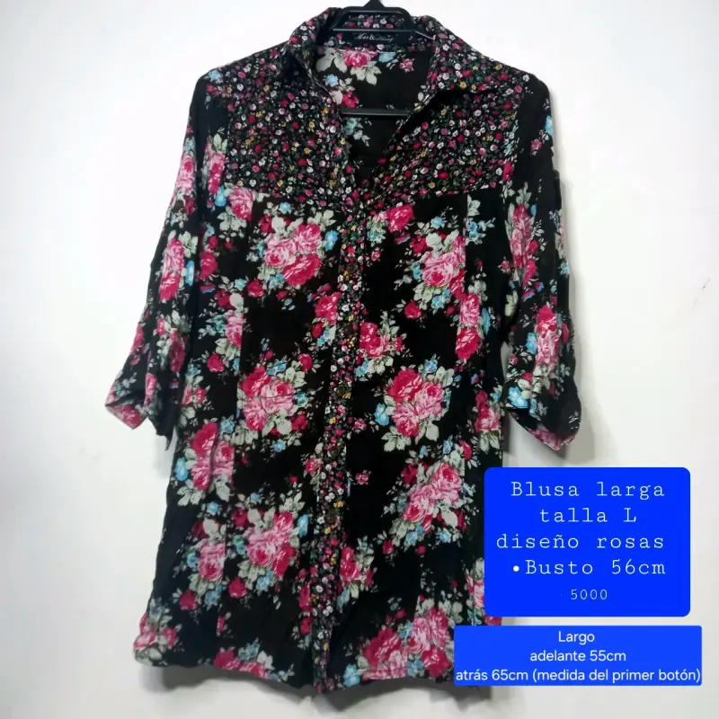 Blusa larga floral talla L