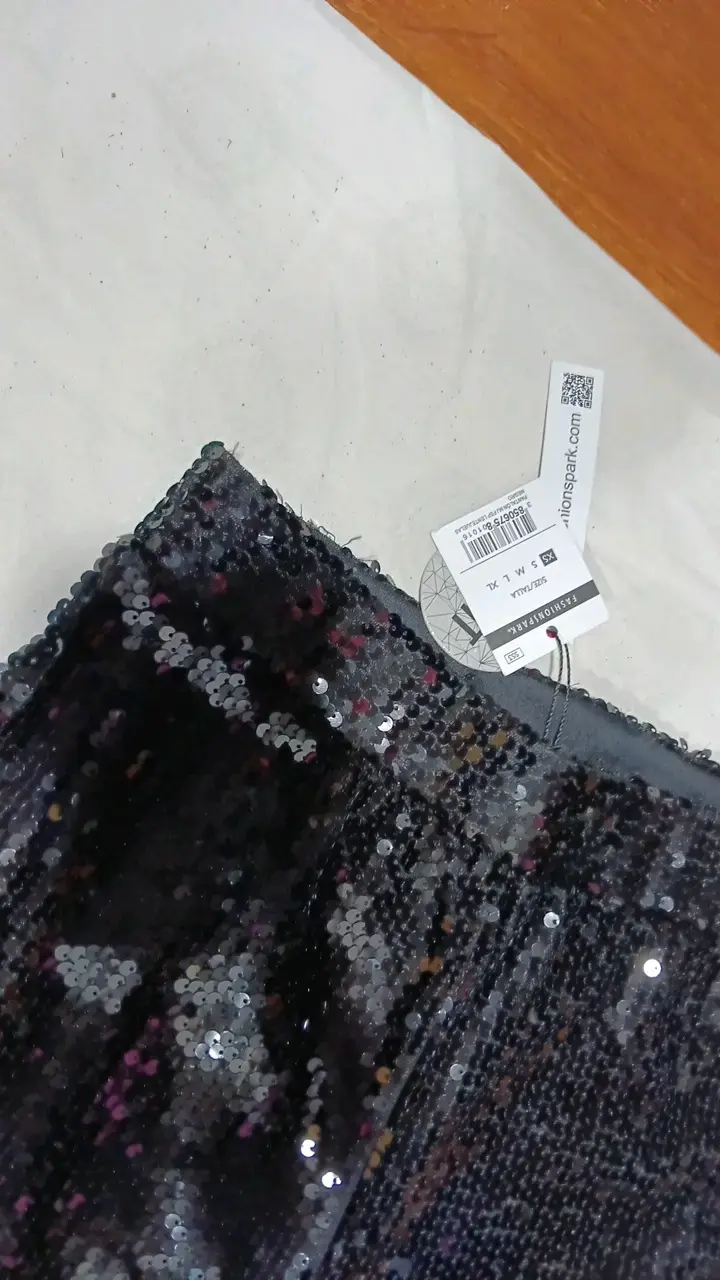 Pantalones de lentejuelas negros para mujer - 2
