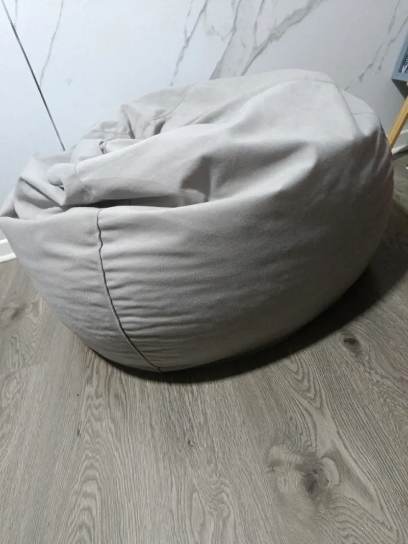 Puff gris claro para sala o dormitorio - 2