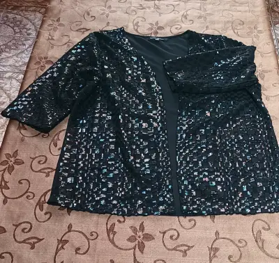 Chaqueta de lentejuelas negra elegante - miniatura 1