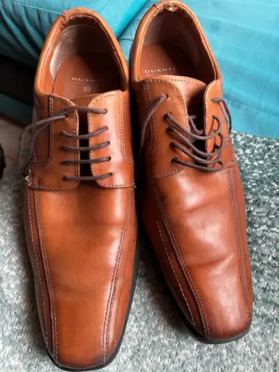 Zapatos de cuero marrón Guante talla 43 - miniatura 2
