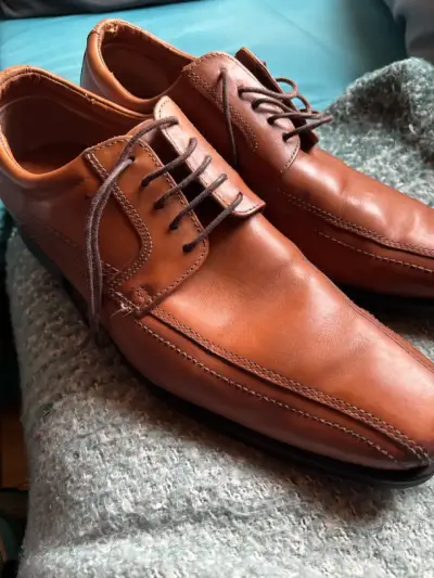 Zapatos de cuero marrón Guante talla 43 - miniatura 3