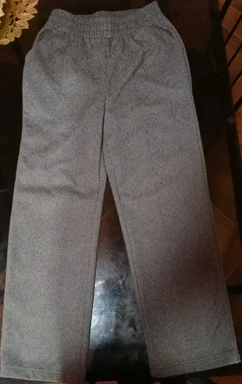 Pantalon de lana gris estilo tweed para mujer - 2