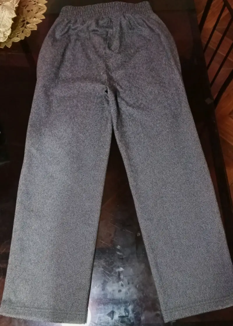Pantalon de lana gris estilo tweed para mujer - 4