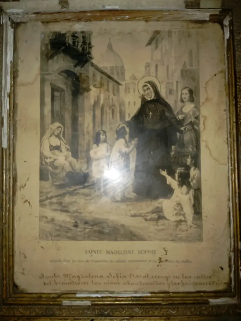 Cuadro Religioso Antiguo con Marco de Madera - 4