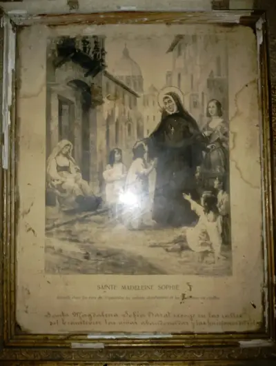 Cuadro Religioso Antiguo con Marco de Madera - miniatura 4