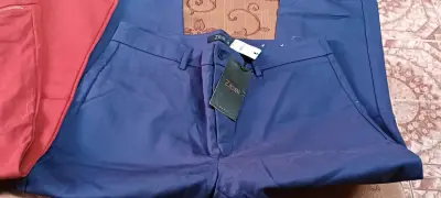 Pantalones Zibel azul y rojo para mujer - miniatura 1